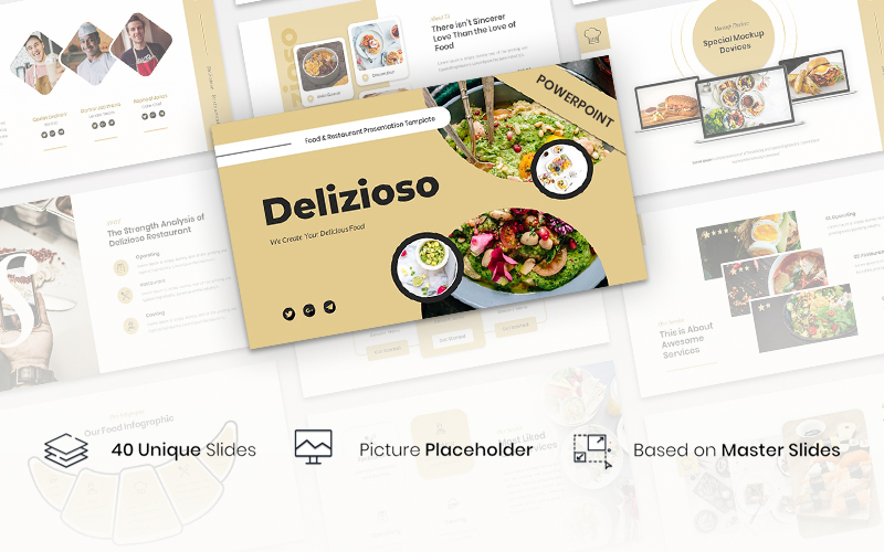 Delizioso – Food & Restaurant Presentation PowerPoint template