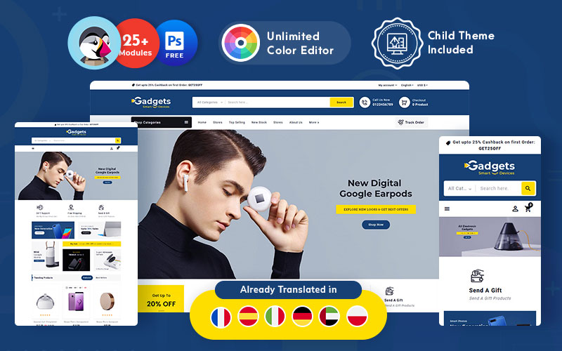 Gadgets Electronics - Multipurpose Responsive PrestaShop Theme