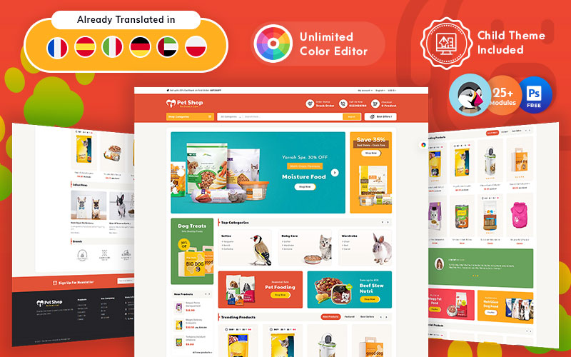 Pet Food Shop Responsive PrestaShop Theme