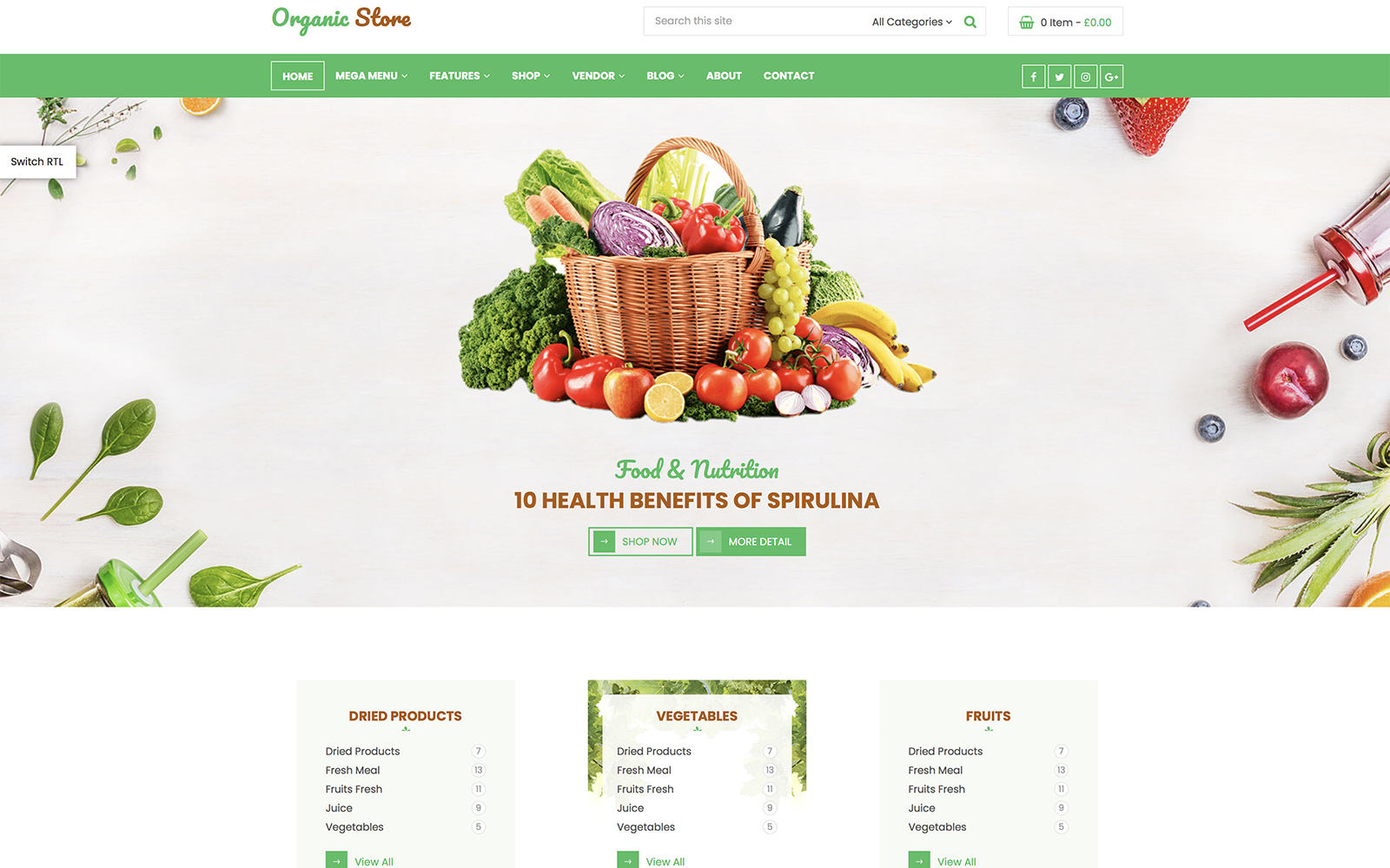Organic Fruit Shop RTL WooCommerce Theme