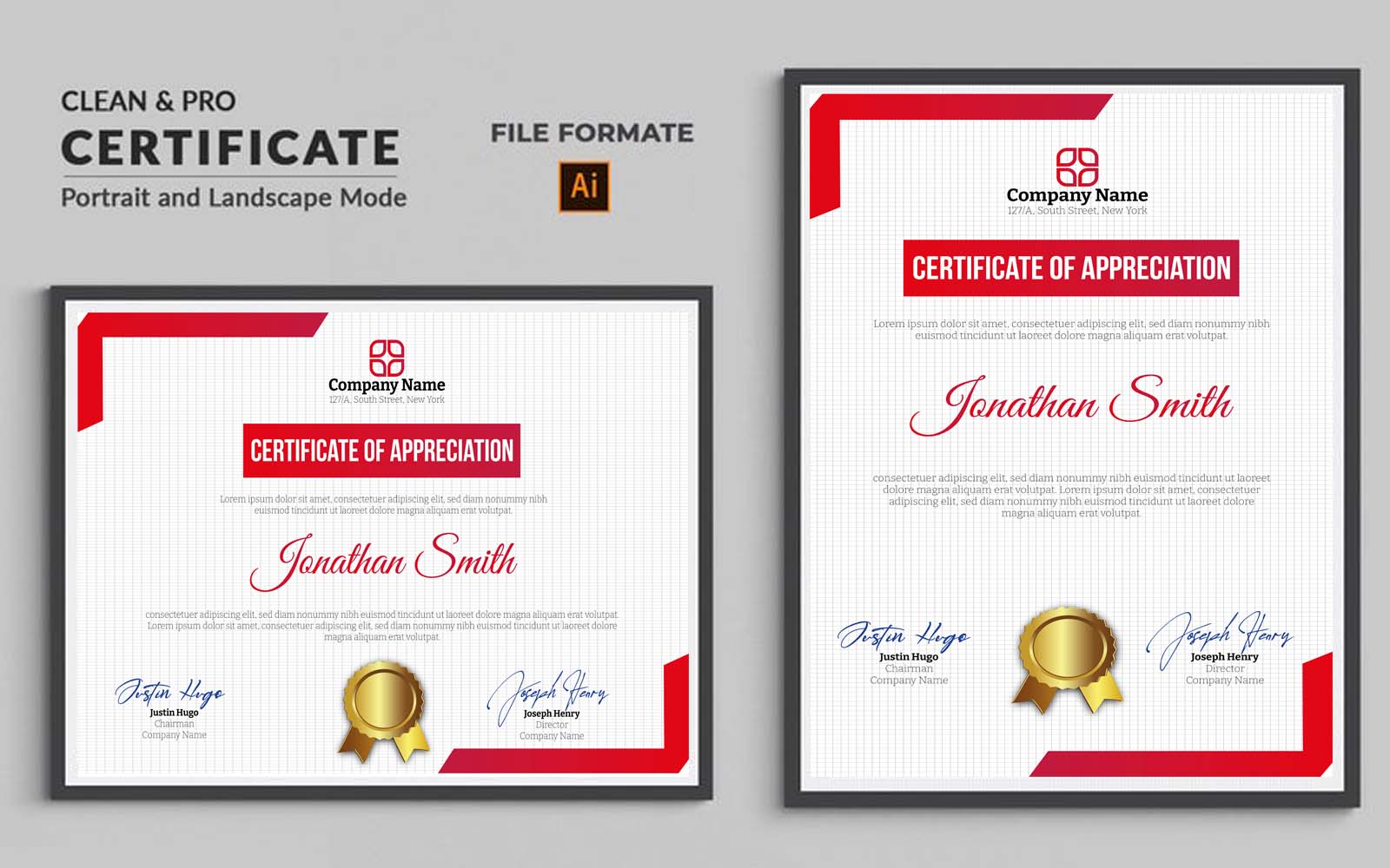 Corporate and Modern Certificate Template With Regard To Landscape Certificate Templates