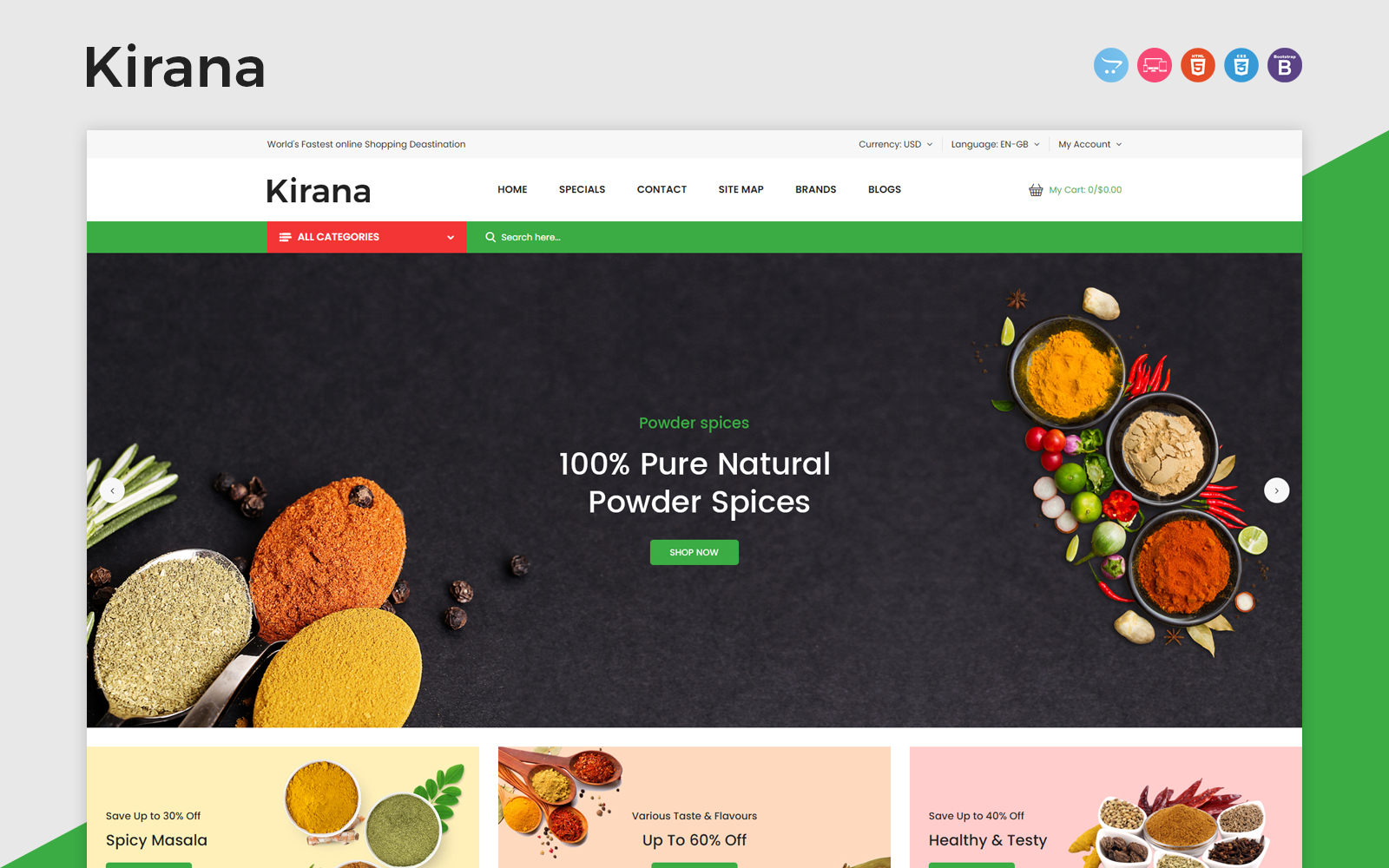 Kirana - Grocery OpenCart Template