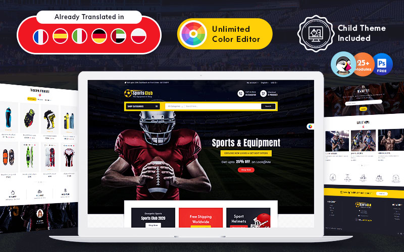 Sports Club  Responsive PrestaShop Theme