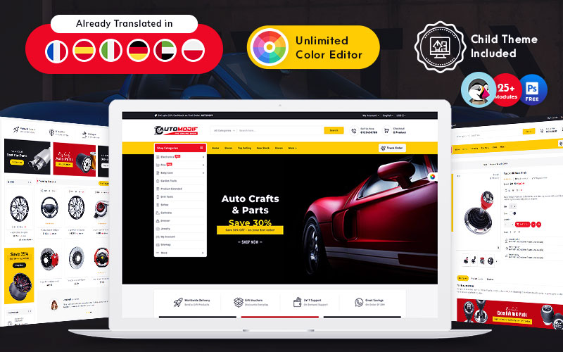 Auto Modif - PrestaShop Responsive Theme For Automotive & Auto Parts