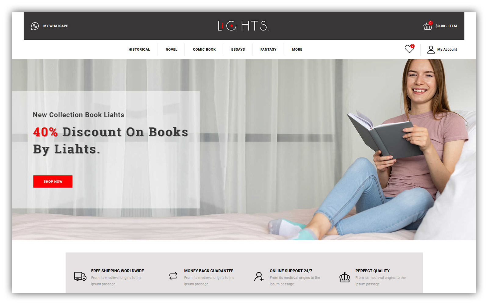 Lights - Book Store OpenCart Template