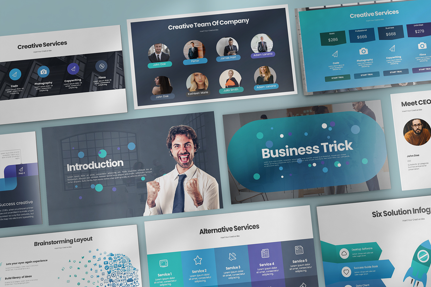 Business Trick PowerPoint template