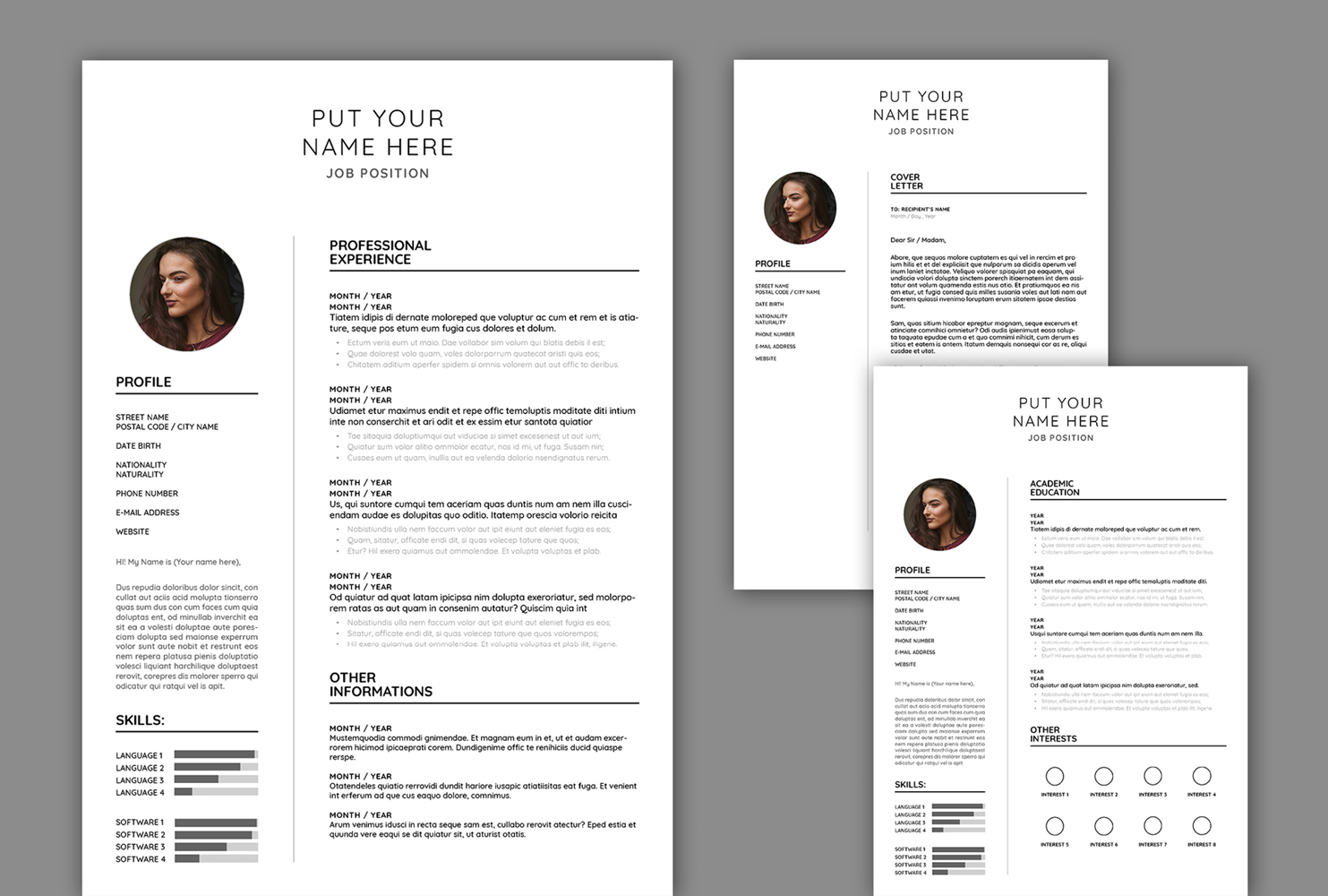 Cv Resume Cover Letter A4 Us Printable Resume Templates