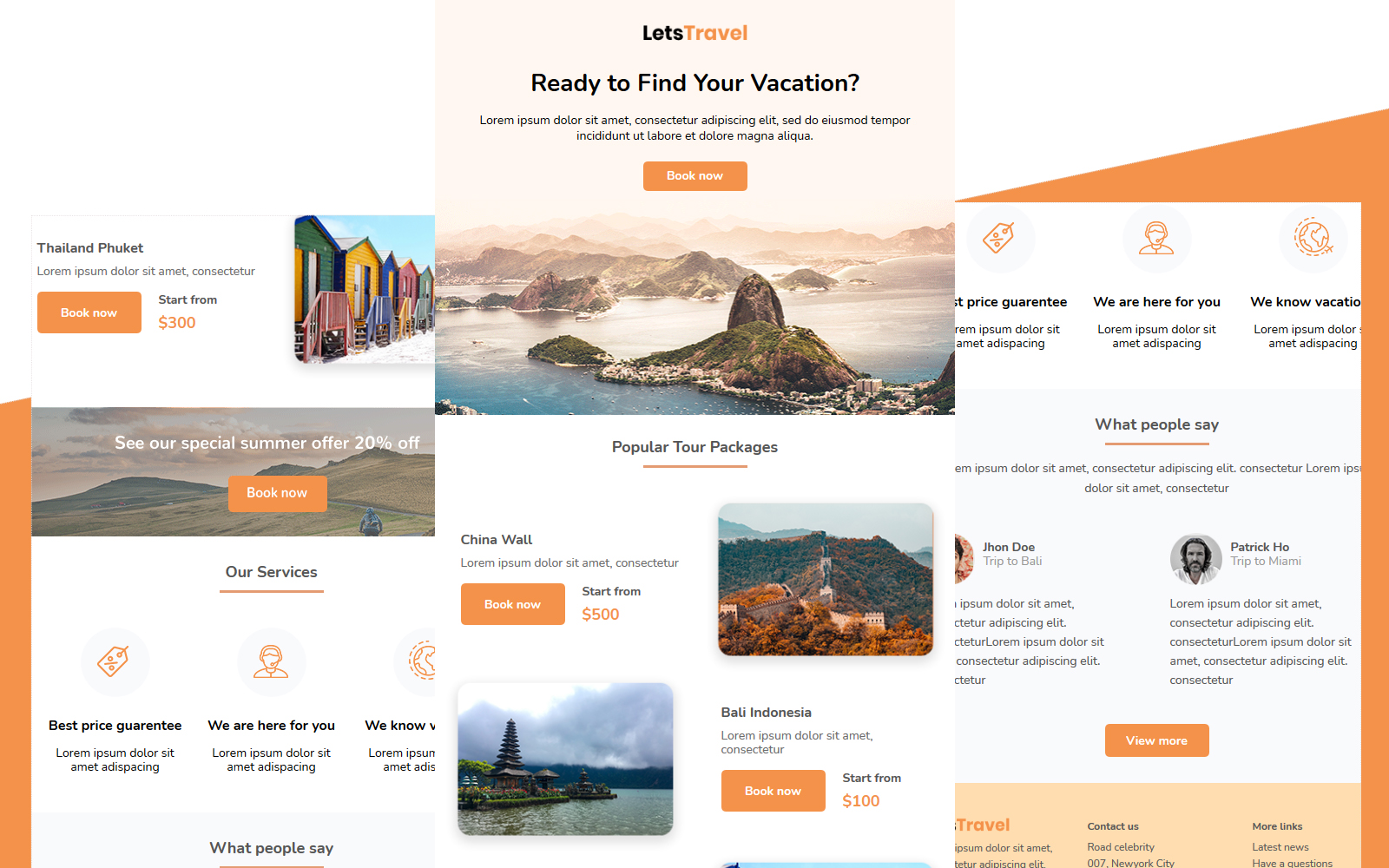 LetsTravel - Travel newsletter template multipurpose