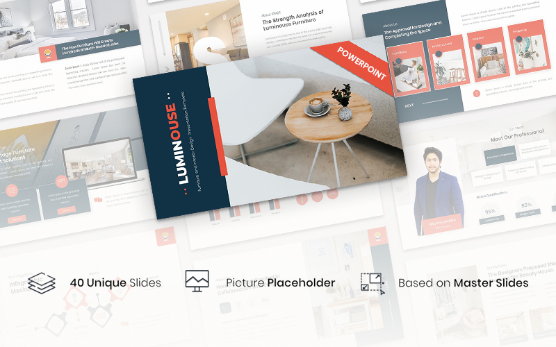 Luminouse - Furniture and Interior Design PowerPoint template
