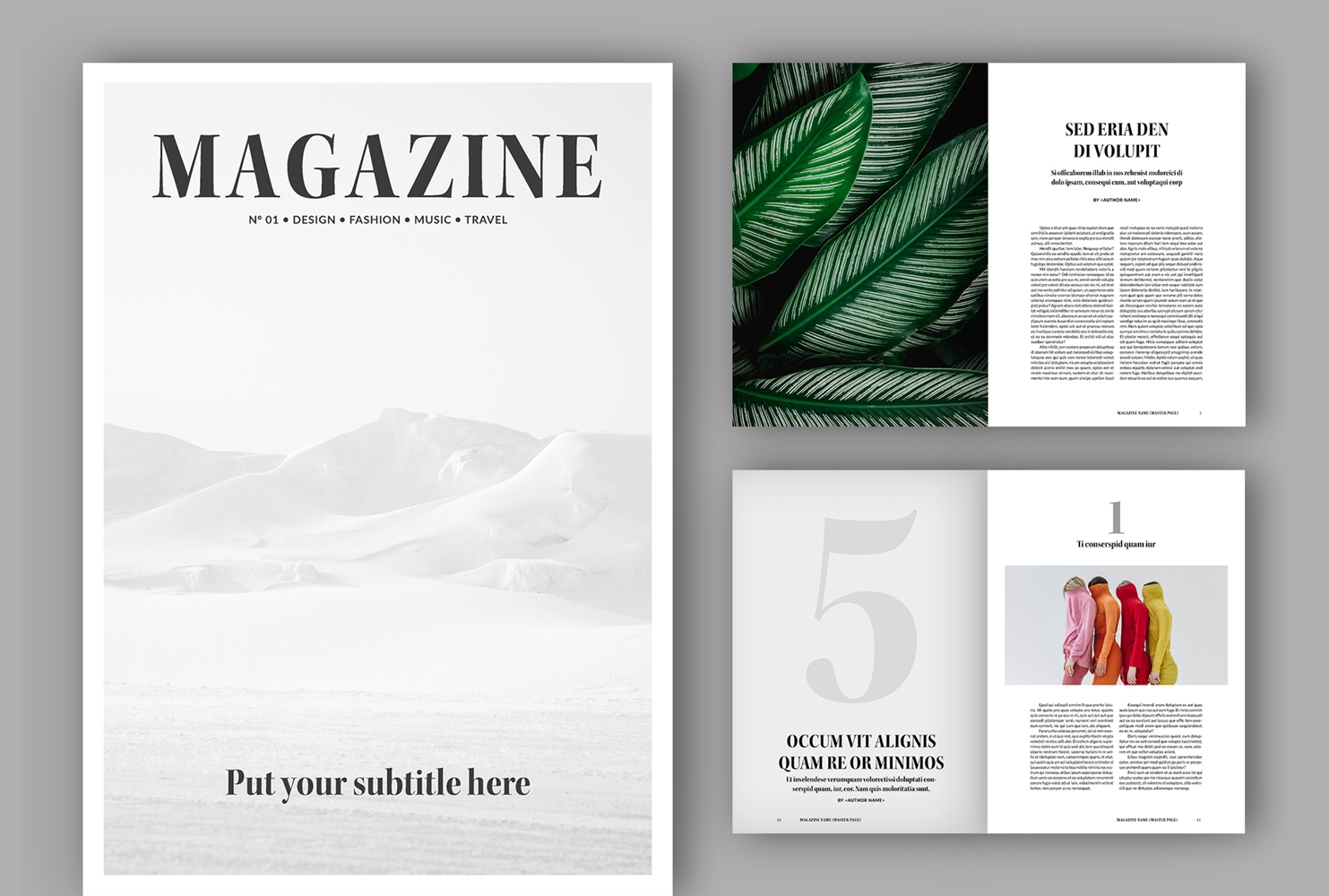 Minimalist Magazine Templates Layout (A4+US)