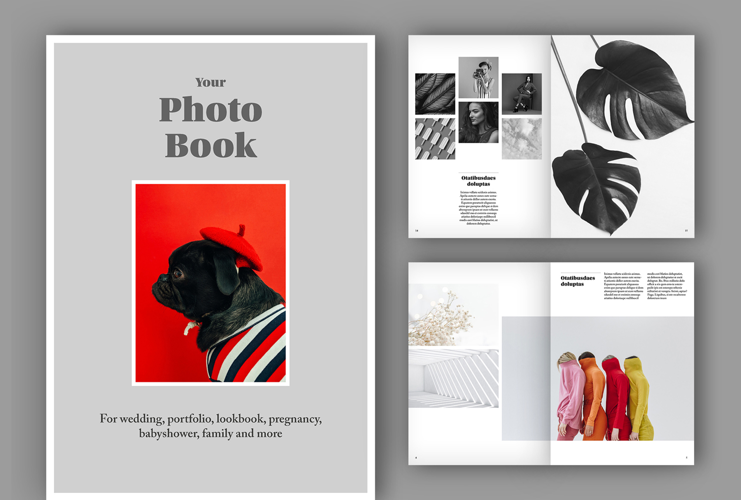 Photo Album Book Layout (A4+US) (50 pages) Magazine Templates