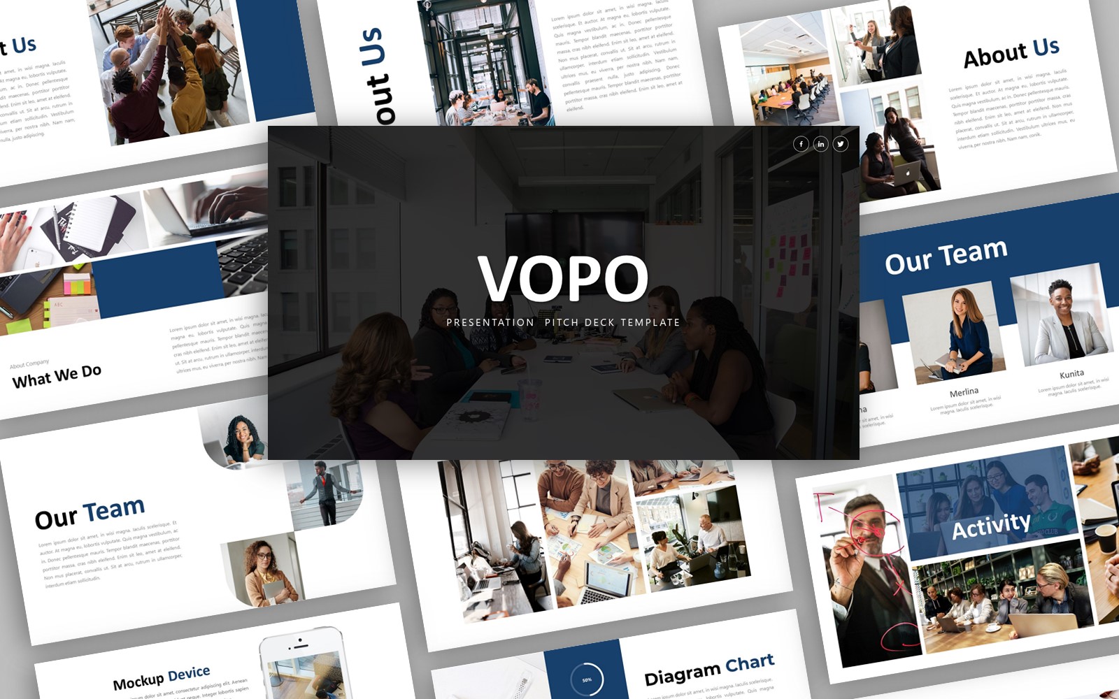 Vopo - Creative Business Presentation PowerPoint template