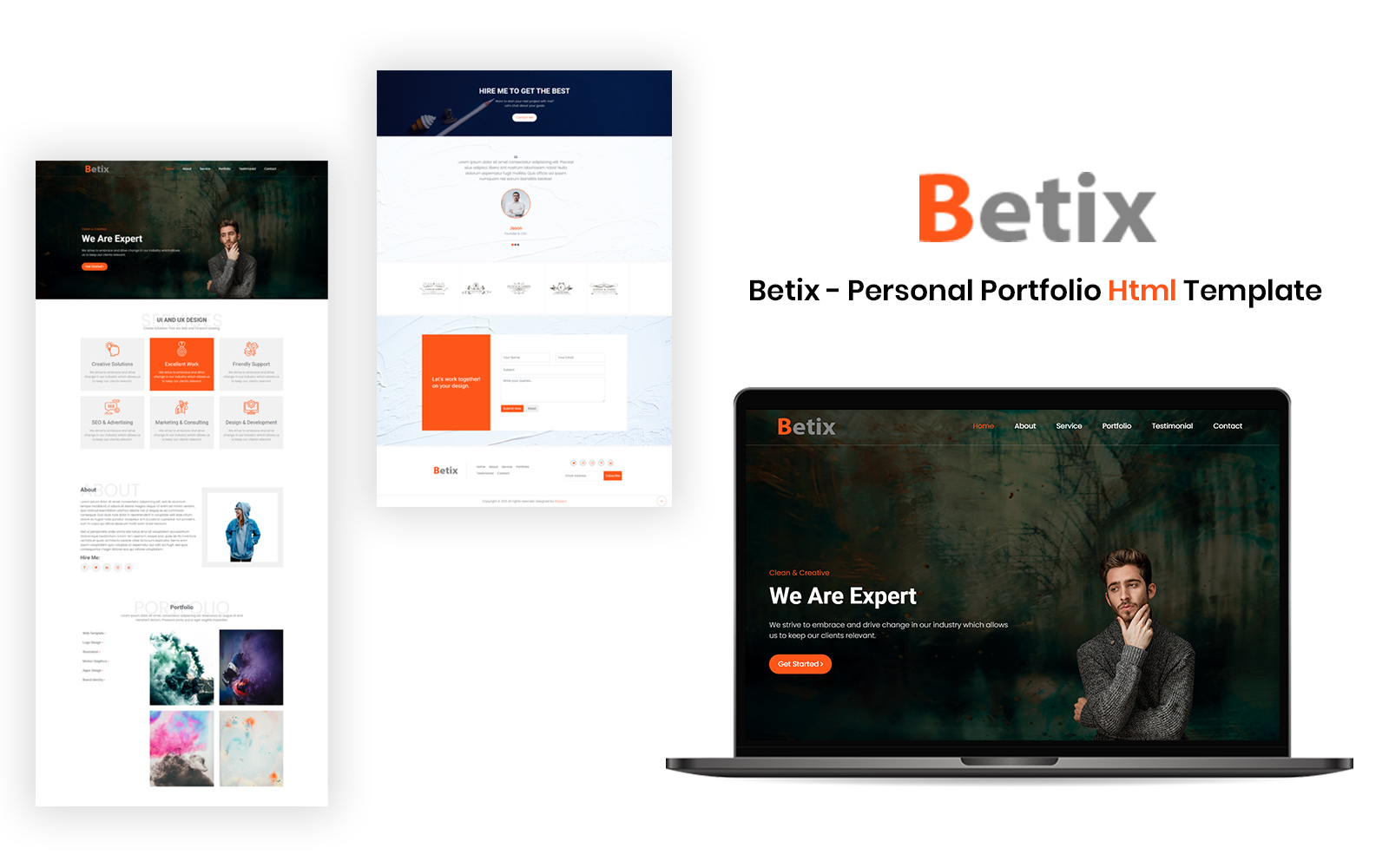 Betix - Responsive Personal Portfolio HTML Landing Page Template