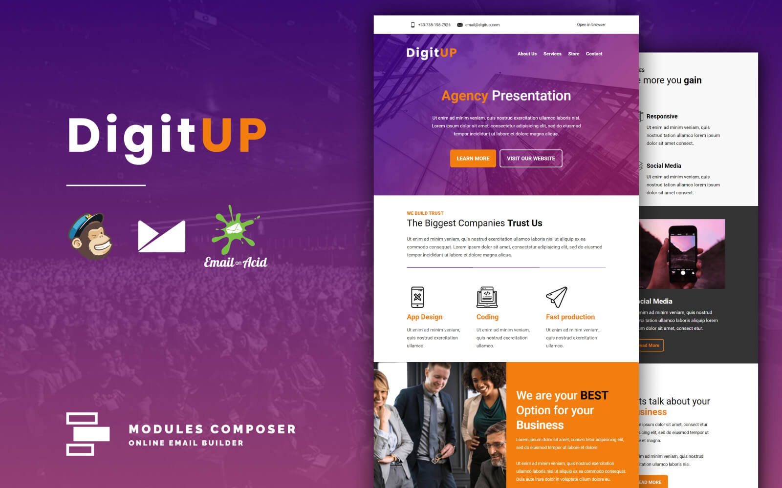 DigitUP – Responsive Email for Agencies, Startups & Creative Teams