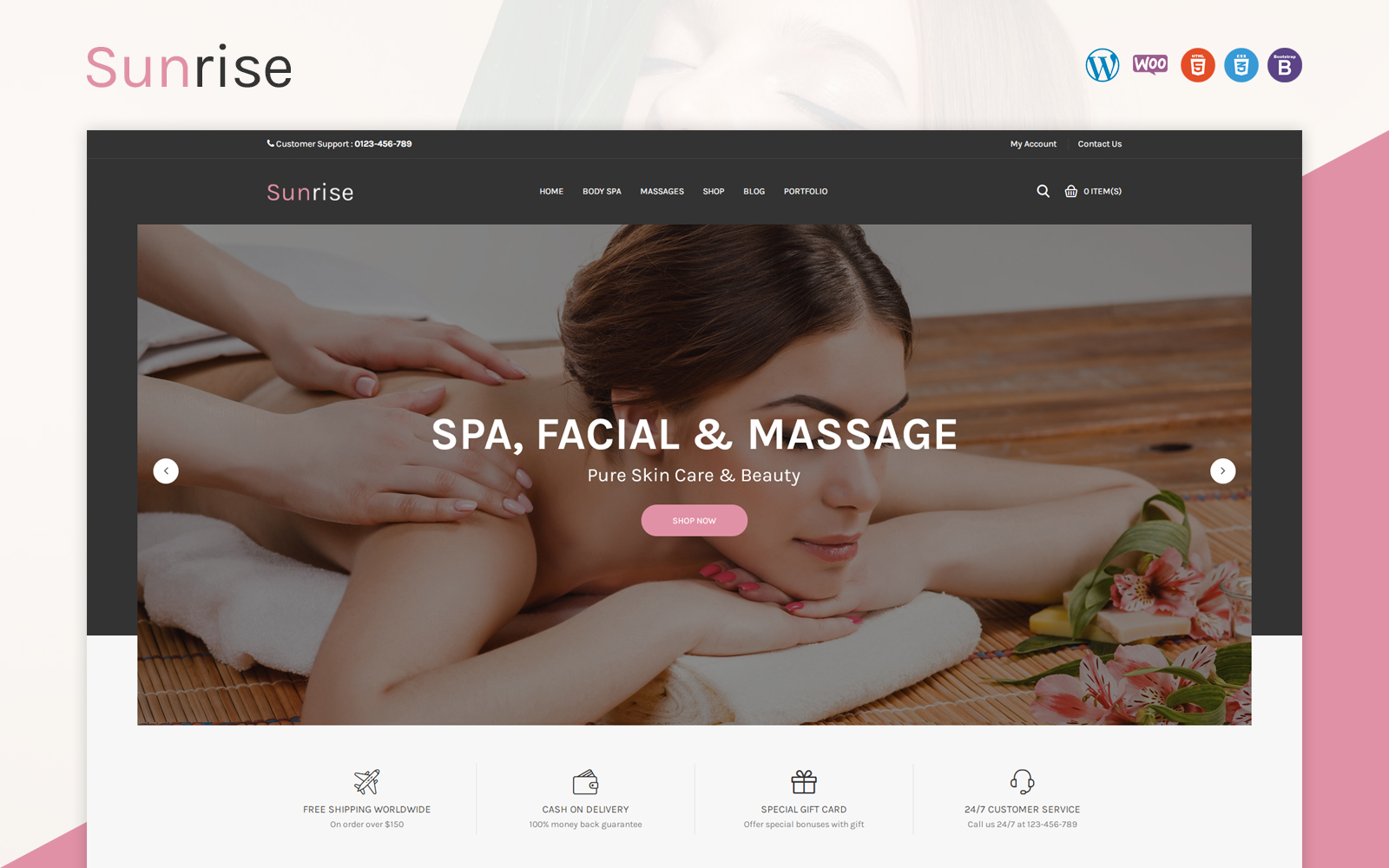 Sunrise - Spa | Facial | Massage WooCommerce Template