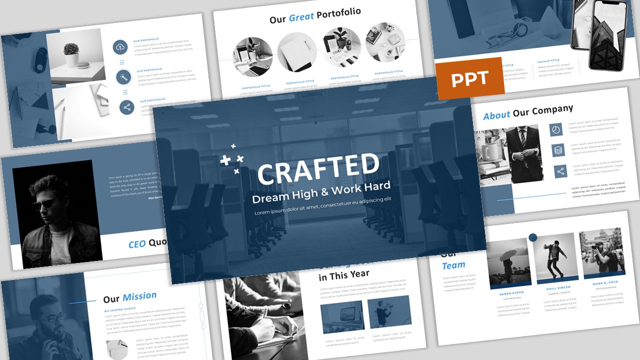 Crafted - Creative & Elegant Business PowerPoint Template