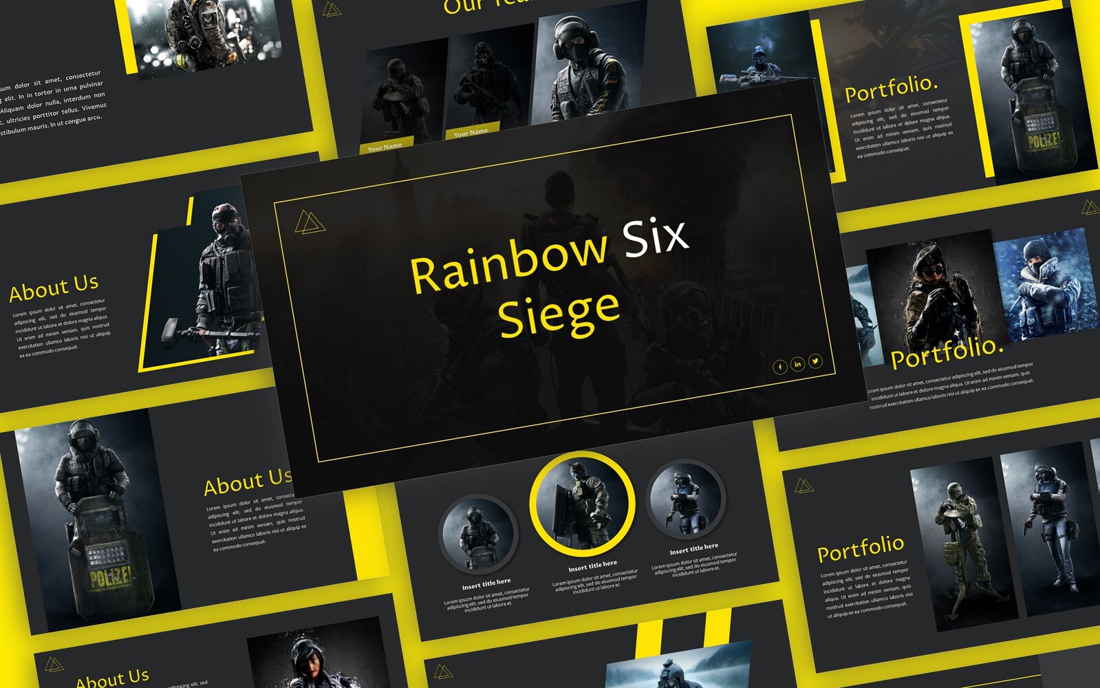 Rainbow Six Siege - Games Presentation PowerPoint template
