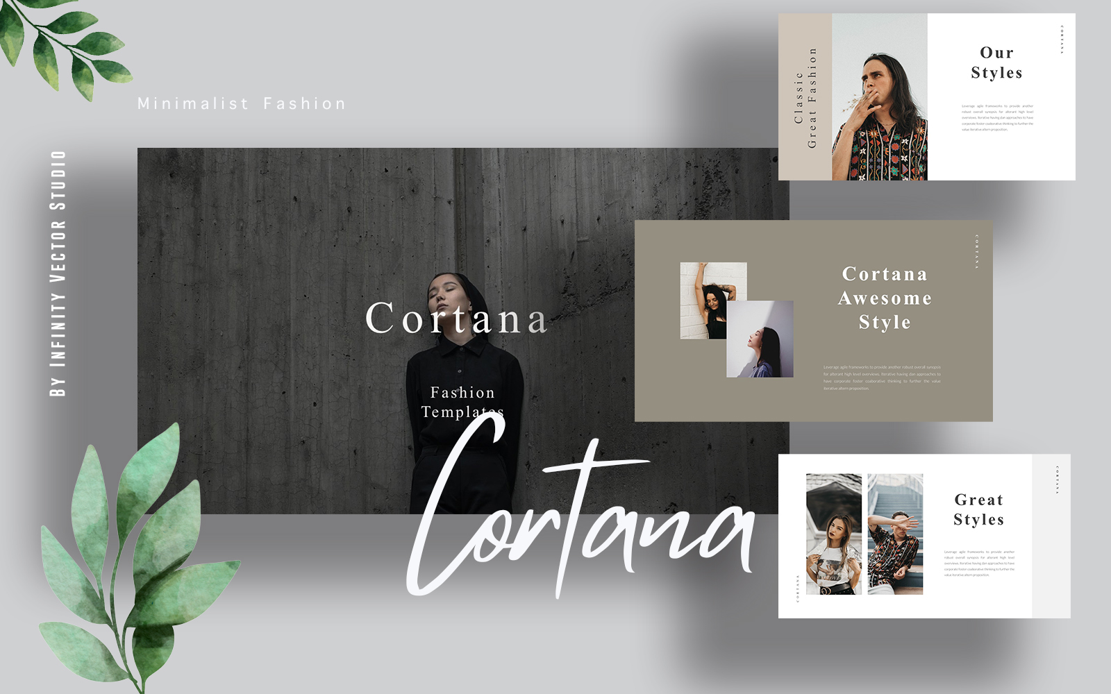 Cortana Minimal Fashion Powerpoint template