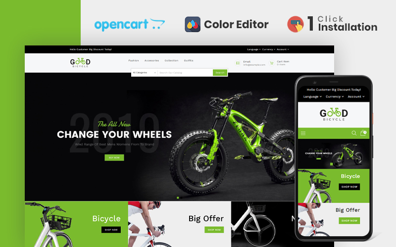 Good Bicycle Store OpenCart Template