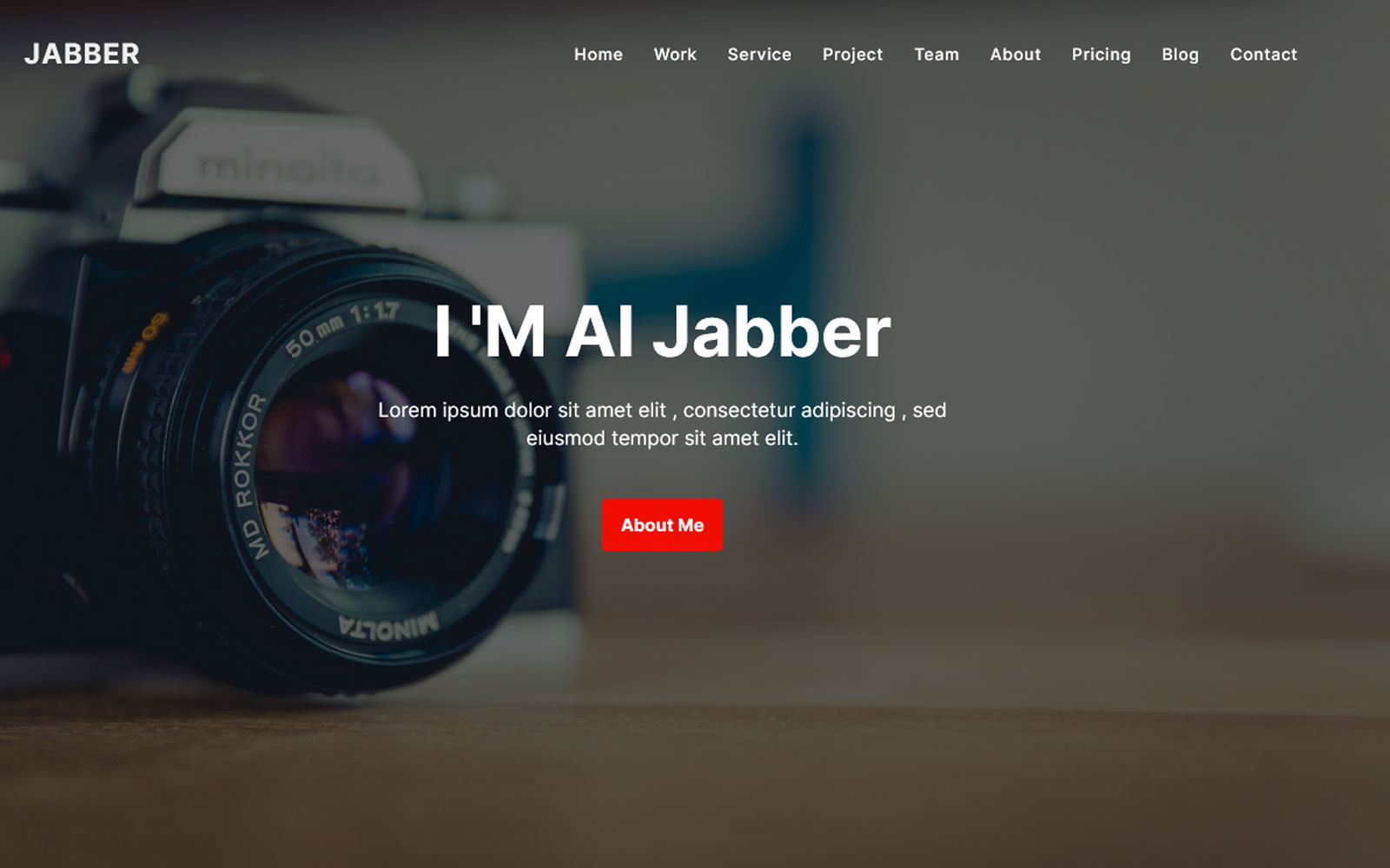 Al Jabber - Modern Portfolio Photograper Landing Page Template