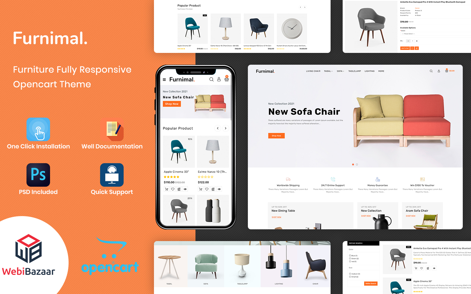 Furnimal - Multipurpose Furniture & Interior OpenCart Template