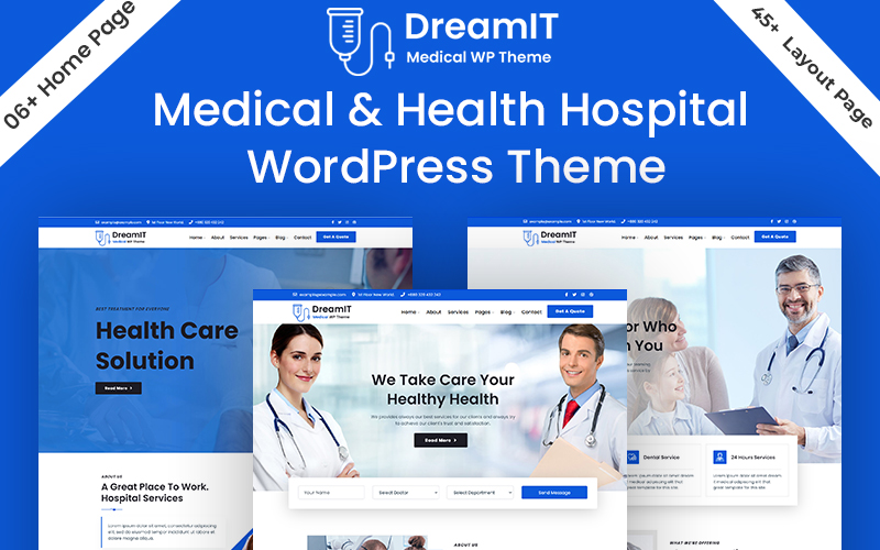 DreamIT - Medical & Health, Hospital, Dental, Clinic, Doctor  WordPress Theme