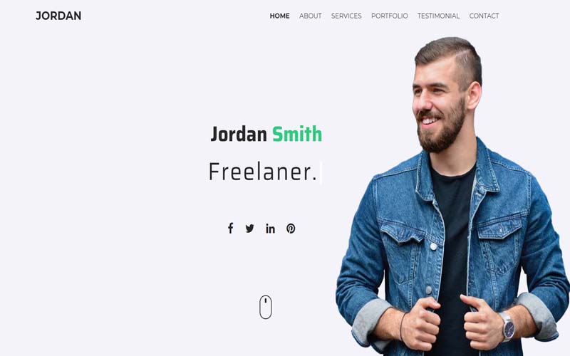Jordan - Minimal Personal/Portfolio Template Landing Page Template