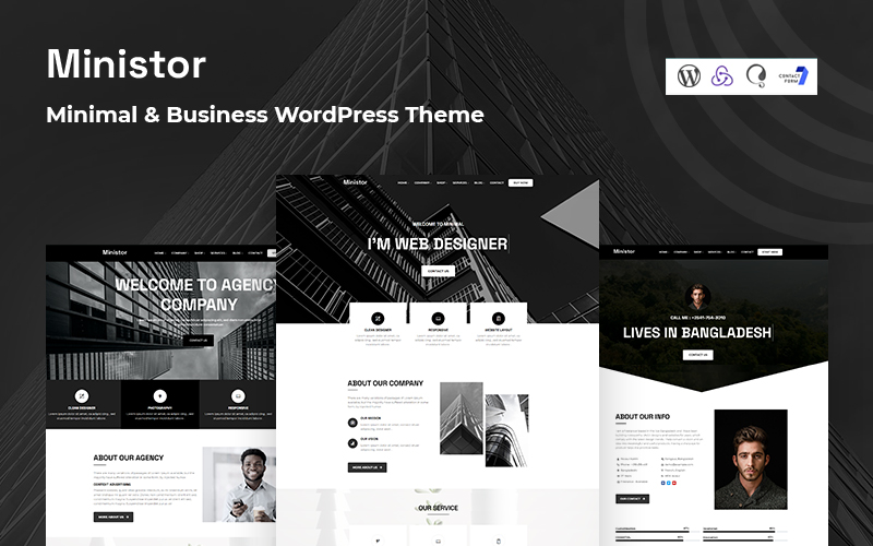 Ministor - Minimal and Business  Responsive WordPress Theme