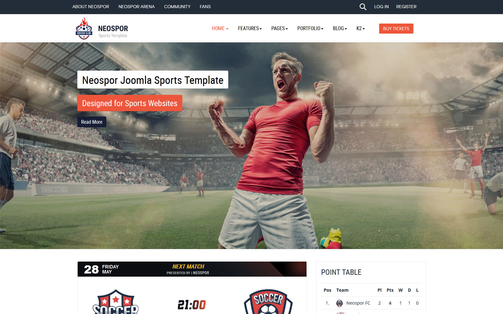 Neospor Joomla Sport Template