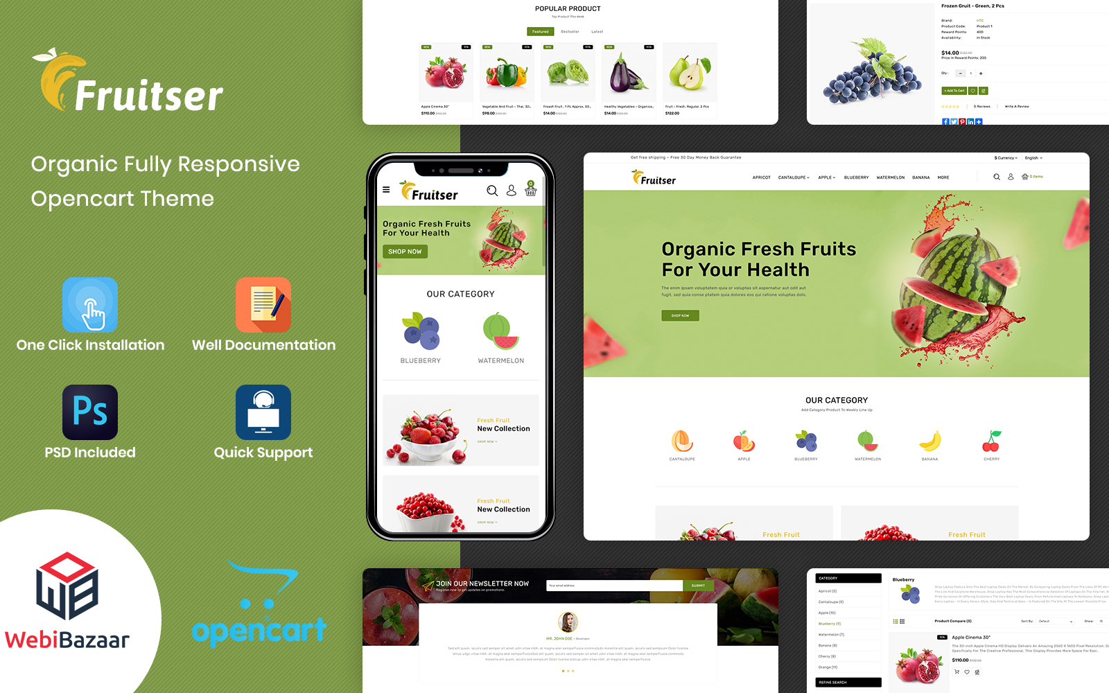 Fruitser - Grocery Store OpenCart Template