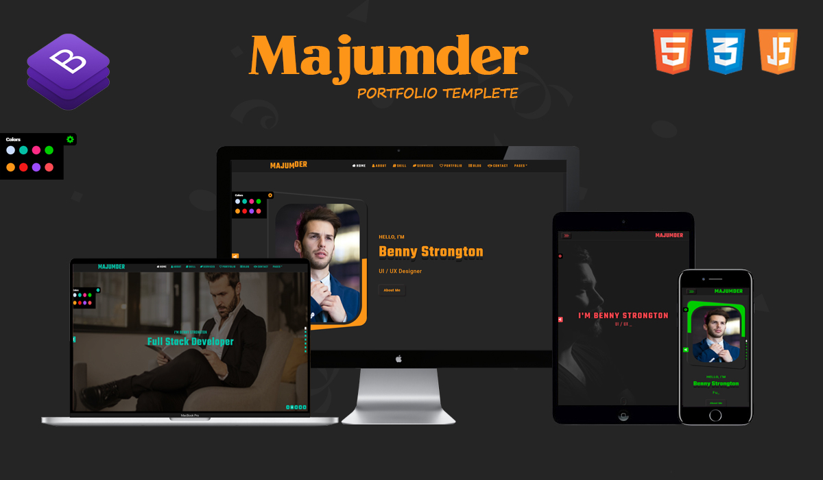 MAJUMDER-3 - Creative Portfolio Bootstrap HTML Landing Page Template