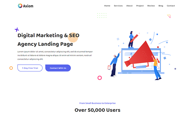 Axiom - SEO Agency & Digital Marketing Landing Page Template