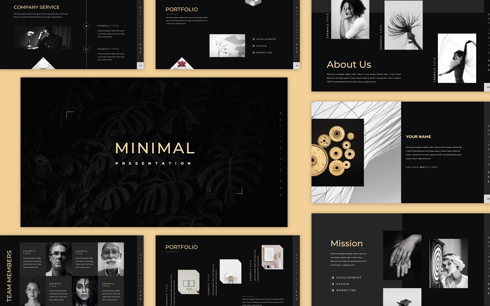 Clean Black Minimal Presentation PowerPoint Template