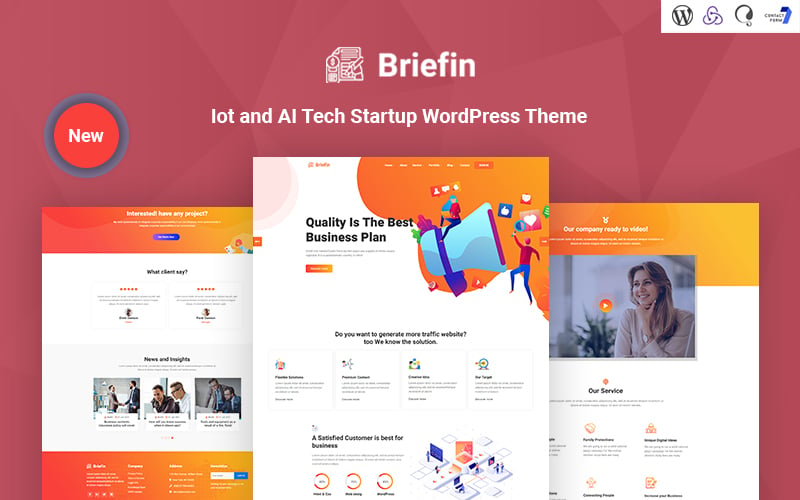 Briefin is an IoT and AI Tech Startup Responsive WordPress Theme