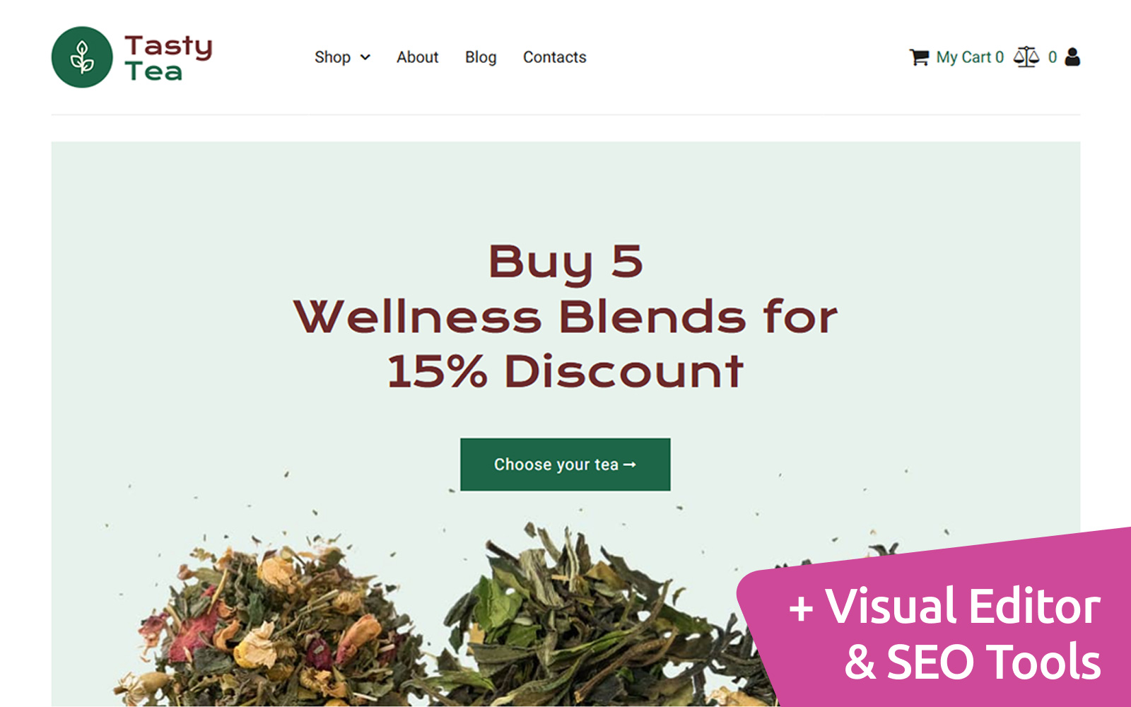 Tea MotoCMS Ecommerce Website Design