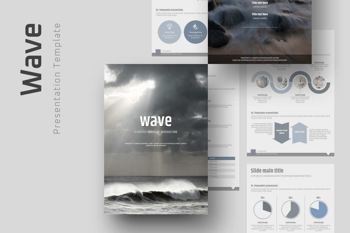 Wave Vertical PowerPoint Template