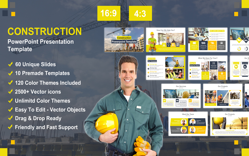 Construction PowerPoint Presentation Template