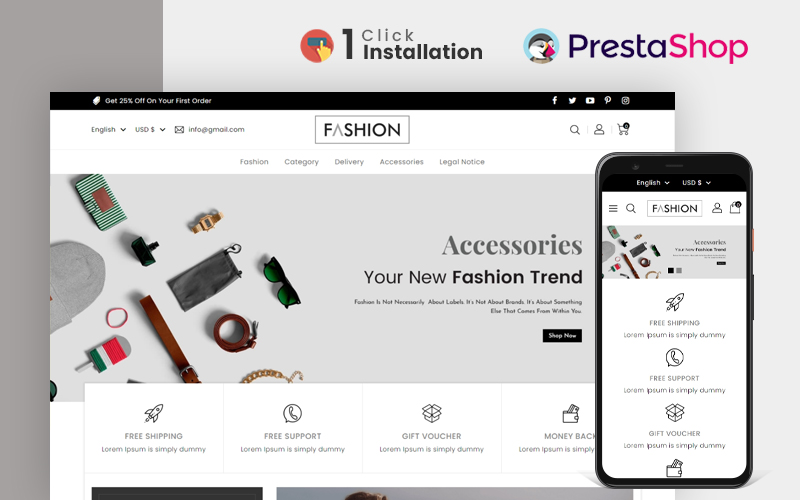 Fashion & Accessories Store Prestashop Theme