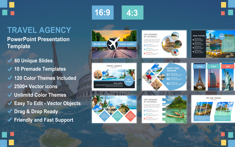 Travel And Agency Powerpoint Presentation Template For 16 7224