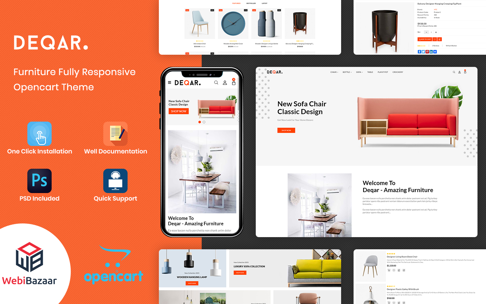 Deqar -  The Furniture Shop Responsive OpenCart Template