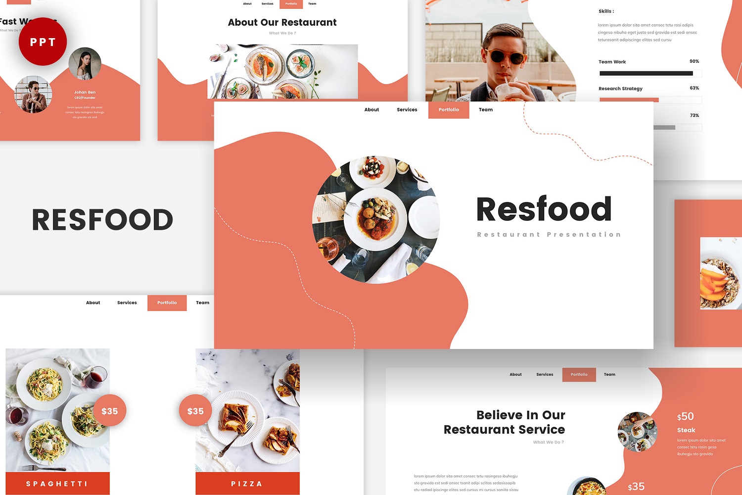 Resfood - Restaurant PowerPoint Template