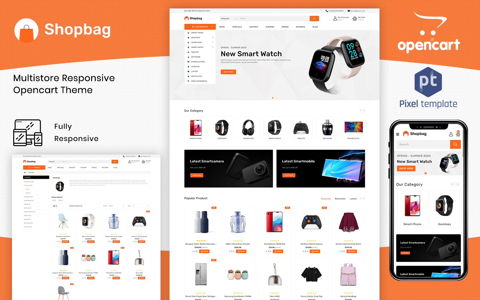 ShopBag - Multipurpose Electronic OpenCart Template