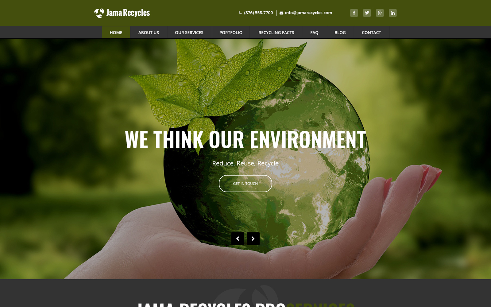 Jama Recycles | Waste Management and Recycling Services Responsive Website Template