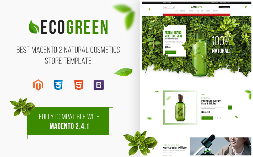 SM Ecogreen - Magento 2 Organic, Fruit, Vegetables Magento Theme