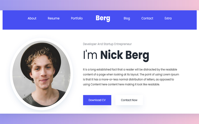 Berg - Personal Portfolio HTML Website Template