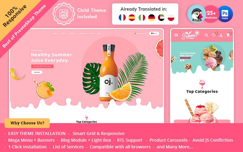 Summer Juices & Shakes - PrestaShop Responsive Theme