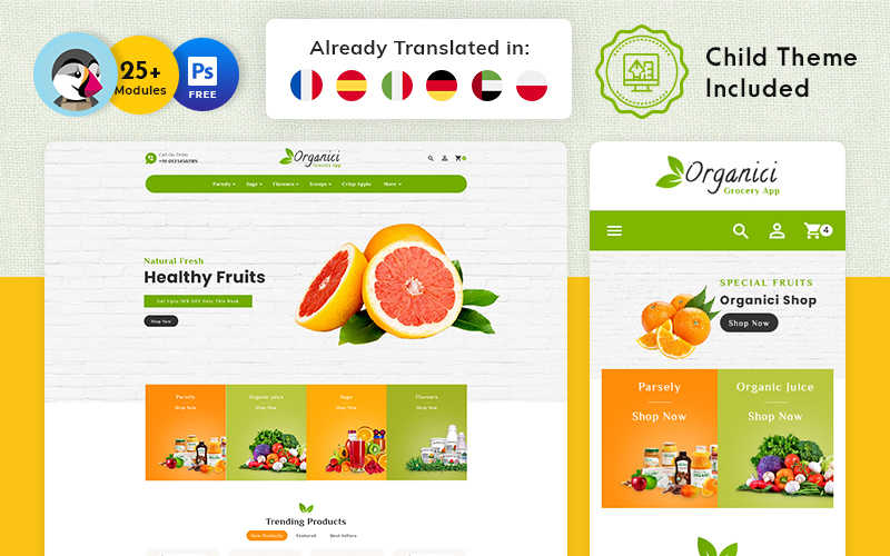 Veggie PrestaShop Theme for Online Grocery Store