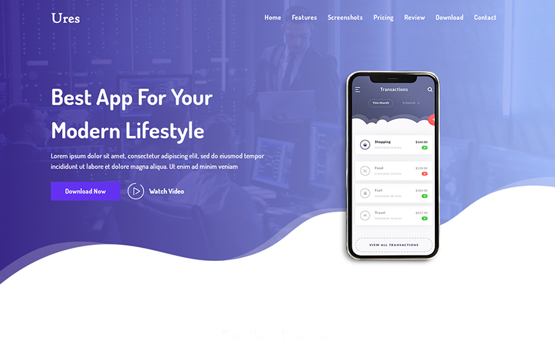 Ures - App HTML Landing Page Template