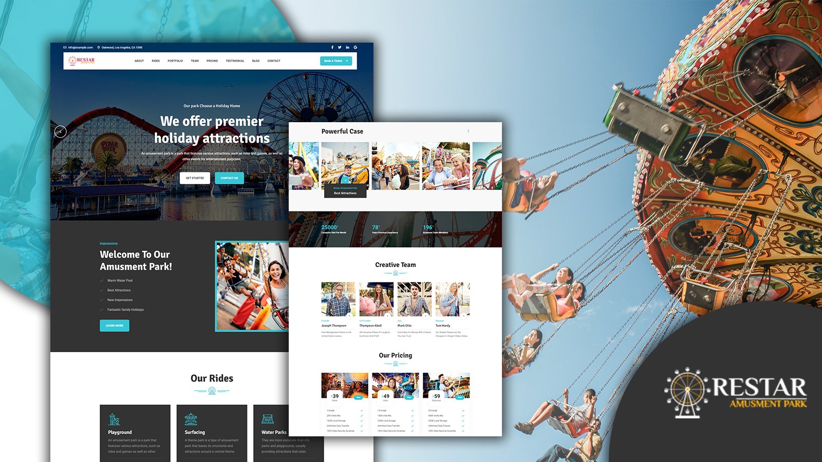 Restar Attractive Theme Park Landing Page HTML5 Template