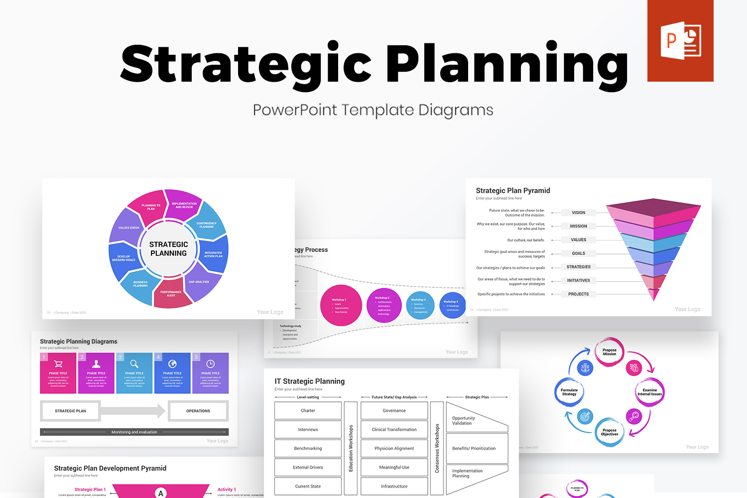 Strategic Planning PowerPoint Template Diagrams